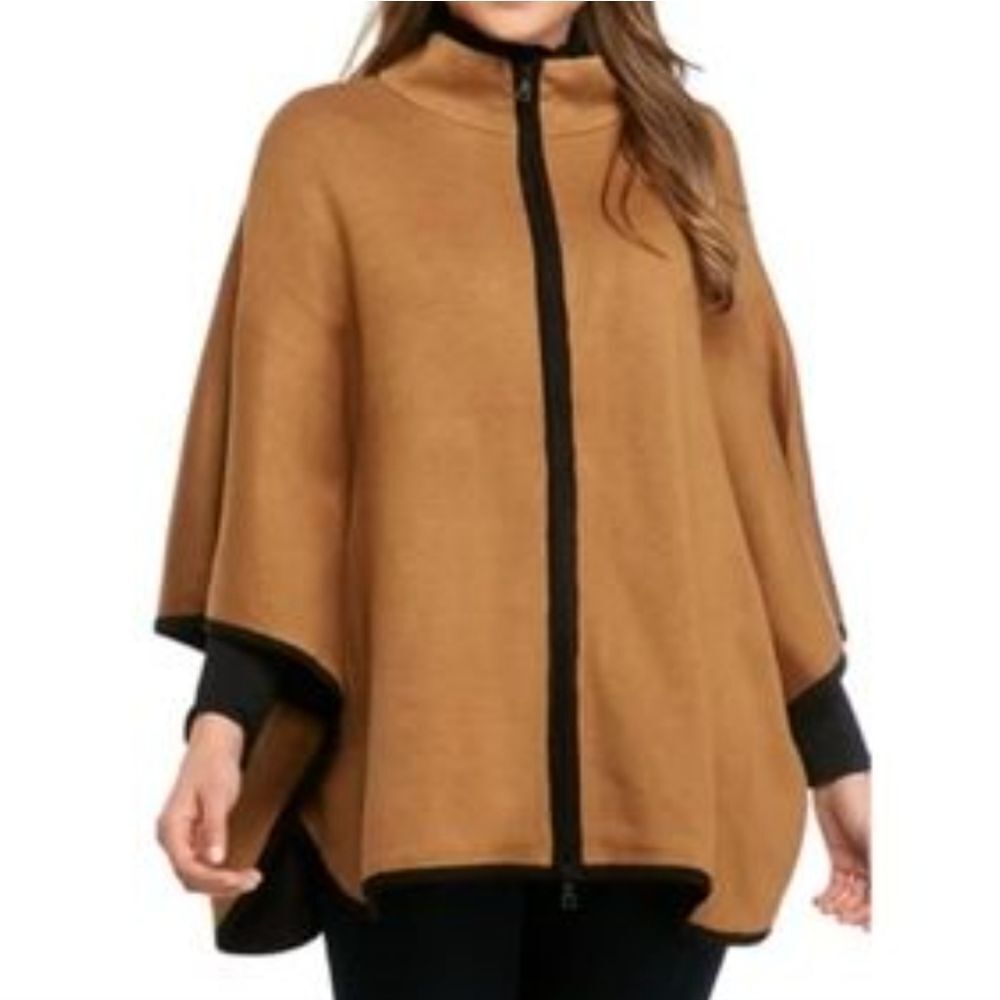 NWOT Anne Klein Zip Front Cape. Coastal Grandma,  Outdoor,  Chic Wrap